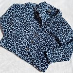 Route 66 Vintage y2k  leopard animal print long sleeve fleece button up jacket Photo 0