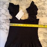 Quince NWT Smocked Midi Dress Black Women's Size XS (100% Organic Cotton) Photo 6