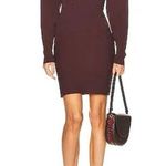 Ganni NEW Ruched Ribbed-Knit Asymmetrical Mini Dress size L Grape Photo 9