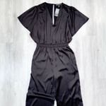 INC Women’s Medium NWT Black Flutter Batwing Sleeve V Neck Formal Party Romper M Photo 3
