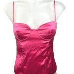 ZARA NEW  Pink Sleeveless Silk Satin Camisole Tank Bustier Bodysuit Top Size S Photo 0