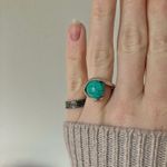 Boutique “BillyMae” Southwestern Blue Turquoise Silver Ring 6 Cowgirl Maximalist Photo 3