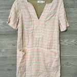 Vineyard Vines Size 2 Striped Beach Tunic Linen Dress Pink/Taupe EUC Coverup Photo 0
