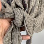 Andree by Unit  Sz S Blouse Embroidered Waffle Knit Tie Front Long Sleeve V-neck Photo 3