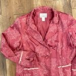 Susan Graver Womens Silk Brocade Pink Blazer Jacket Size Large Photo 1