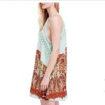 Free People  Intimately Free Shea Printed Mint Crochet Halter Mini Dress XS Photo 11