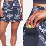 Athleta High Rise Sonic Skirt Skort Navy Blue Floral Large Photo 1