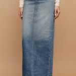 Reformation  Cotton Blue Wash Daria Ultra High Rise Denim Maxi Skirt Merritt 26 Photo 3