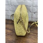 Michael Kors Jet Set Daisy Yellow W Gray MK Logo Zip Chain Strap Crossbody Bag Photo 2