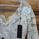 Tadashi Shoji  Floral Lace Bodice Mixed Media Long Sleeve Gown Photo 10