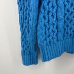 Ann Taylor Sweater SZ Small Chunky Knit Honeycomb Cable Spring Blue Cotton Blend Photo 9