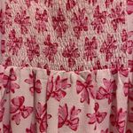 ASOS  Design Womens Mini Dress Size 12 Light Pink With Hot Pink Bows Print NWOT Photo 4