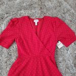 Arizona Jeans Arizona Jean Co Puff Shoulder Polka Dot Cocktail Dress Red Size Medium Photo 1