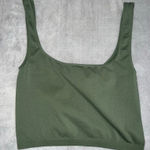 Free People Women's  Green Seamless Square Neck Crop Tank Top M Photo 0