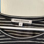 Foreign Exchange  Grey Striped Long Crop Tee Photo 1