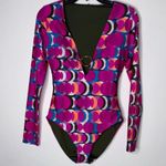 Trina Turk  SWIM  Long Sleeve Ring Front One Piece Paddle Suit Size Small Photo 4