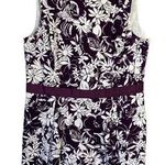 Brooks Brothers 346 Women's Size 16 Sleeveless Floral Sheath Dress Purple White Photo 0