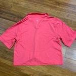 Lululemon Womens Polo Shirt Size 6 Short Sleeve Coral Activewear Top Cropped Tee Photo 4