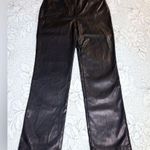 7 For All Mankind  High Rise Vegan Leather Straight Pants Black Sz Small 💚 Photo 11