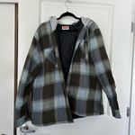 Wrangler  black and grey plaid hooded flannel jacket Photo 0