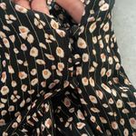 Lulu’s black 3/4 length sleeve pink floral wrap dress with ruffles size Medium‎ Photo 7