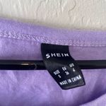 SheIn purple short sleeve butterfly crop top shirt Photo 2