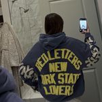 Red Letters Hoodie Blue Size L Photo 0