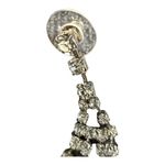 Rhinestone Tear Drop Stud Dangle Earrings Faux Diamond Silver Formal Holiday Photo 2