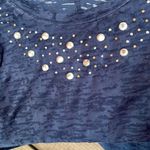 French Laundry  semi sheer shirt sleeve shirt.  Bling embellishments. Size L. Photo 5