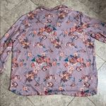 Power 2 The Flower Floral 2pc Pajama Long Sleeve Pant Set Size 2X Purple Photo 6