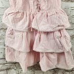 Lovers + Friends Isabeli Mini Dress Pink White Medium NWT Sleeveless Ruffles Photo 3