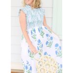 Darlington Isle Paradise Island Smocked Dress Sz. XS Blue Photo 1