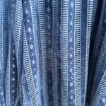 FRNCH  Paris blue high neck smocked cuffs striped blouse size small Photo 6