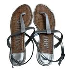 Sam & Libby Silver Flat Sandals Size 9 Photo 0