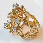 Fancy CZ Cubic Zirconia Gold Cocktail Formal Evening Ring 5.5 Photo 4