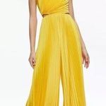 Alice + Olivia NEW NWT  Powell Pleated Wide Leg Cutout Jumpsuit Golden Rod Yellow Photo 0