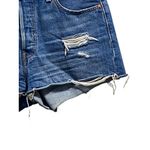 Levi's Levi’s 501 ButtonFly Denim Cut Off Shorts Blue Size 29 Festival Boho Hippie Cute Photo 7