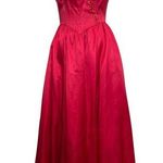 Gunne Sax Size 3 Dress Strapless Red Satin Sequin Cocktail Party Vintage 90s Photo 0