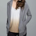 Lululemon Cabin Yogi Wrap Heathered Grey Slate Open Hooded Cardigan Small Photo 2