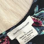 Beach Lunch Lounge Black Floral Sleeveless Mini V Neck Dress Swim Cover Size L Photo 3