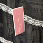 Oscar de la Renta NWT  Pink Label Black Lace Trim Babydoll Tank Top Size L Photo 3