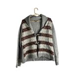 Eddie Bauer  Gray Women's XL Toggle Button Sweater Brown Tan Fisherman Wool Blend Photo 1