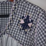 Hannah L Boho Checks Stripes Cotton Top Black Size L Photo 7