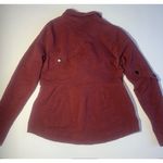 CAbi Med Full Zip Cotton Slub Knit Training Jacket Burgundy 4122 Pockets Zip Photo 2