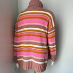 Aerie  Tan & Pink Striped Turtleneck Sweater NEW Photo 6