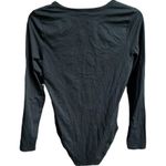 Everlane The Long Sleeve Henley Bodysuit Black XSmall Photo 1