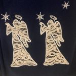 Rebecca Malone  Womens Vest Embroidered Lace Angel Scene Navy Blue Women’s Small Photo 3