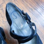 Stephane Kelian • black platform shoes criss cross strap mary jane chunky suede Size 8 Photo 4