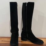 Aquatalia Orella Italian Black Suede Waterproof Riding Boots w/ Black Buckle 8 Photo 1