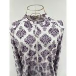 Title Nine Women’s Purple White Damask Print Half Zip Pullover Size XL Photo 10